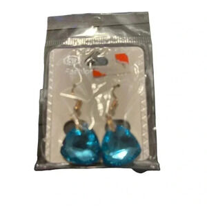 FASHION EARRINGS DANGLE BLUE STONE